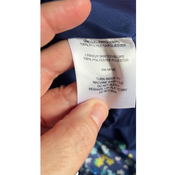Donna Morgan Blue And Yellow Small Floral V Neck Midi Dress NWOT Sz 18W - Picture 6 of 7